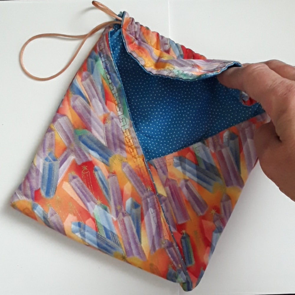 New Boho  Drawstring Pouch Bag w/5 Pockets